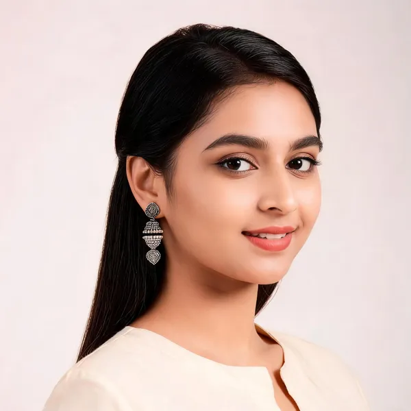 Silver_Oxidised_Jhumka_Earrings_for_Women_-_Pack_of_2