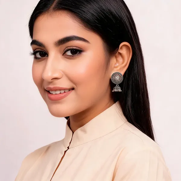 Silver_Oxidised_Jhumka_Earrings_for_Women_-_Pack_of_2