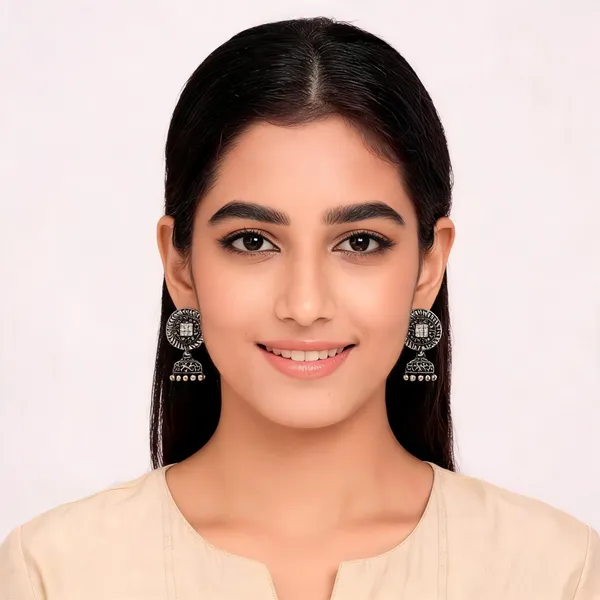 Silver_Oxidised_Jhumka_Earrings_for_Women_-_Pack_of_2