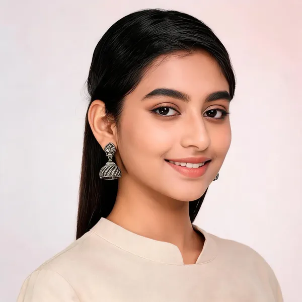 Silver-Tone_Oxidised_Jhumka_Earrings_for_Women_-_Pack_of_2