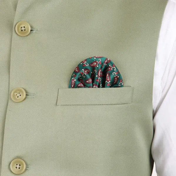 Gracyshade_Men’S_Nehru/Modi_Jacket_(Waistcoat)_Along-With_Inner_Pocket_-_Premium_Cotton_Fabric_With_Polyester_Lining,_Sleeveless_Regular_Fit_For_Festivals_And_Casuals_-_Dark_Sea_Green_-_34