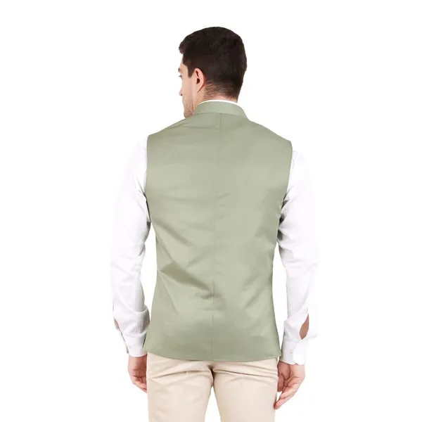 Gracyshade_Men’S_Nehru/Modi_Jacket_(Waistcoat)_Along-With_Inner_Pocket_-_Premium_Cotton_Fabric_With_Polyester_Lining,_Sleeveless_Regular_Fit_For_Festivals_And_Casuals_-_Dark_Sea_Green_-_34