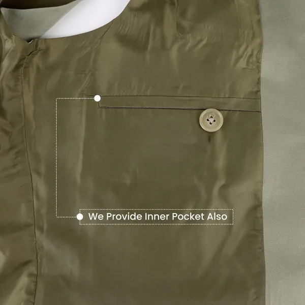 Gracyshade_Men’S_Nehru/Modi_Jacket_(Waistcoat)_Along-With_Inner_Pocket_-_Premium_Cotton_Fabric_With_Polyester_Lining,_Sleeveless_Regular_Fit_For_Festivals_And_Casuals_-_Dark_Sea_Green_-_34