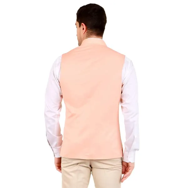 Gracyshade_Men’S_Nehru/Modi_Jacket_(Waistcoat)_Along-With_Inner_Pocket_-_Premium_Cotton_Fabric_With_Polyester_Lining,_Sleeveless_Regular_Fit_For_Festivals_And_Casuals_-_Peach_-_34