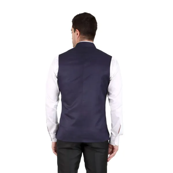 Gracyshade_Men’S_Nehru/Modi_Jacket_(Waistcoat)_Along-With_Inner_Pocket_-_Premium_Cotton_Fabric_With_Polyester_Lining,_Sleeveless_Regular_Fit_For_Festivals_And_Casuals_-_Navy_Blue_-_34