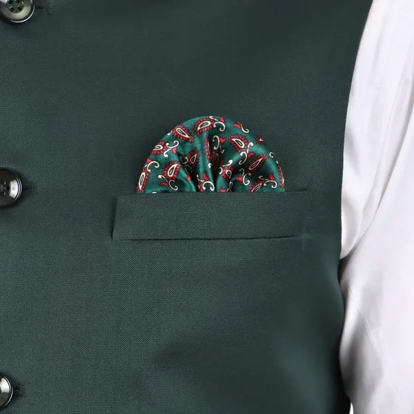 Gracyshade_Men’S_Nehru/Modi_Jacket_(Waistcoat)_Along-With_Inner_Pocket_-_Premium_Cotton_Fabric_With_Polyester_Lining,_Sleeveless_Regular_Fit_For_Festivals_And_Casuals_-_Dark_Bottle_Green_-_34