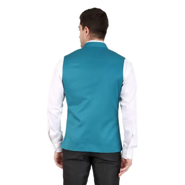 Gracyshade_Men’S_Nehru/Modi_Jacket_(Waistcoat)_Along-With_Inner_Pocket_-_Premium_Cotton_Fabric_With_Polyester_Lining,_Sleeveless_Regular_Fit_For_Festivals_And_Casuals_-_Dark_Teal_-_34