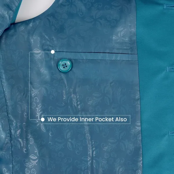 Gracyshade_Men’S_Nehru/Modi_Jacket_(Waistcoat)_Along-With_Inner_Pocket_-_Premium_Cotton_Fabric_With_Polyester_Lining,_Sleeveless_Regular_Fit_For_Festivals_And_Casuals_-_Dark_Teal_-_34