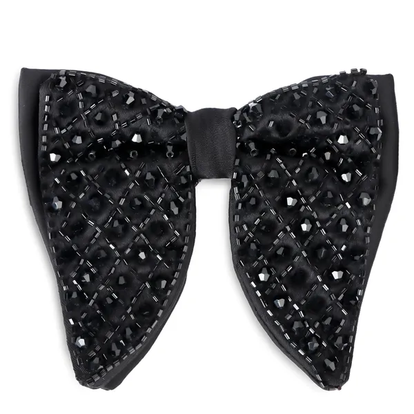 Gracyshade_Butterfly_Men'S_Pre-Tied_Designer_Embroidered_Bow_Tie_With_Adjustable_Length_Stylish_Tuxedo_Accessory_For_Formal_Events,_Weddings,_Parties_And_More_(Crystal_Black)