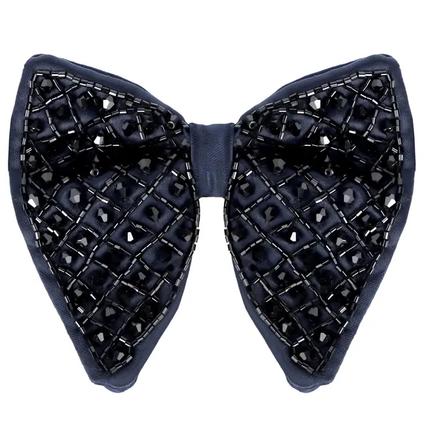 Gracyshade_Butterfly_Men'S_Pre-Tied_Designer_Embroidered_Bow_Tie_With_Adjustable_Length_Stylish_Tuxedo_Accessory_For_Formal_Events,_Weddings,_Parties_And_More_(Crystal_Navy_Blue)