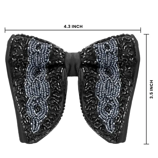 Gracyshade_Butterfly_Men'S_Pre-Tied_Designer_Embroidered_Bow_Tie_With_Adjustable_Length_Stylish_Tuxedo_Accessory_For_Formal_Events,_Weddings,_Parties_And_More_(Disco_Black)