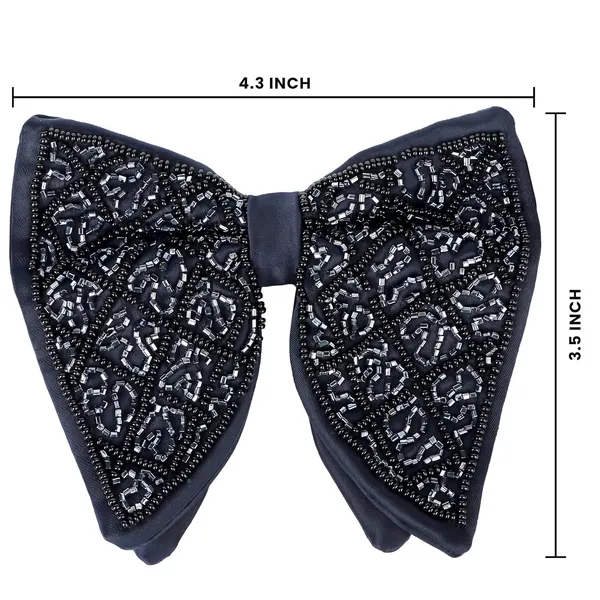 Gracyshade_Butterfly_Men'S_Pre-Tied_Designer_Embroidered_Bow_Tie_With_Adjustable_Length_Stylish_Tuxedo_Accessory_For_Formal_Events,_Weddings,_Parties_And_More_(Urban_Navy_Blue)