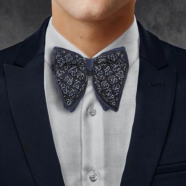 Gracyshade_Butterfly_Men'S_Pre-Tied_Designer_Embroidered_Bow_Tie_With_Adjustable_Length_Stylish_Tuxedo_Accessory_For_Formal_Events,_Weddings,_Parties_And_More_(Urban_Navy_Blue)
