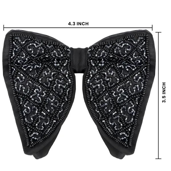 Gracyshade_Butterfly_Men'S_Pre-Tied_Designer_Embroidered_Bow_Tie_With_Adjustable_Length_Stylish_Tuxedo_Accessory_For_Formal_Events,_Weddings,_Parties_And_More_(Urban_Black)