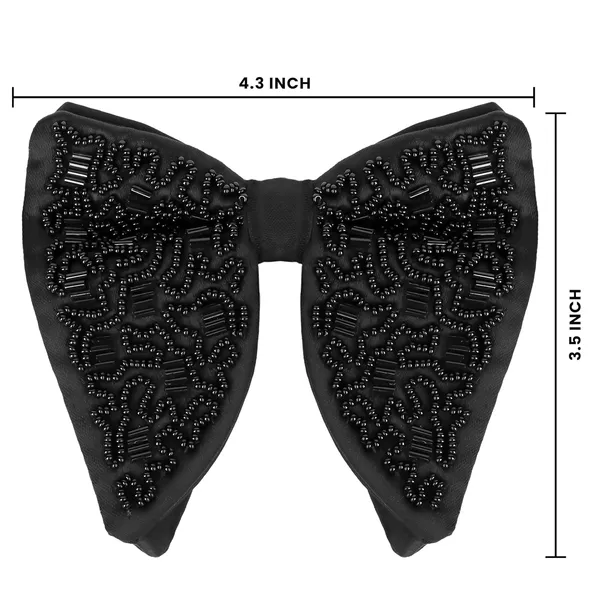Gracyshade_Butterfly_Men'S_Pre-Tied_Designer_Embroidered_Bow_Tie_With_Adjustable_Length_Stylish_Tuxedo_Accessory_For_Formal_Events,_Weddings,_Parties_And_More_(Sparkle_Black)
