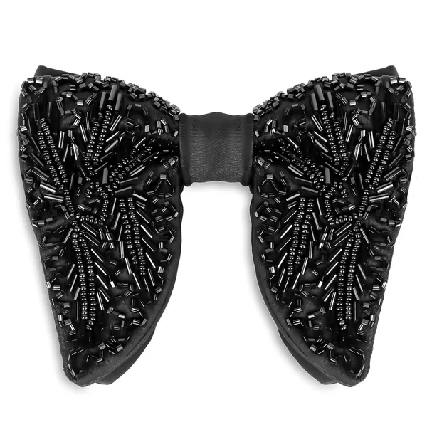 Gracyshade_Butterfly_Men'S_Pre-Tied_Designer_Embroidered_Bow_Tie_With_Adjustable_Length_Stylish_Tuxedo_Accessory_For_Formal_Events,_Weddings,_Parties_And_More_(Luxe_Black)
