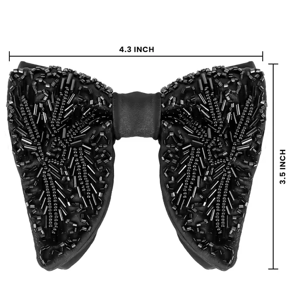 Gracyshade_Butterfly_Men'S_Pre-Tied_Designer_Embroidered_Bow_Tie_With_Adjustable_Length_Stylish_Tuxedo_Accessory_For_Formal_Events,_Weddings,_Parties_And_More_(Luxe_Black)