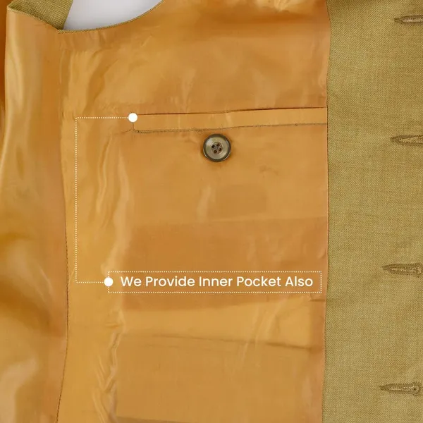Gracyshade_Men’S_Nehru/Modi_Jacket_(Waistcoat)_Along-With_Inner_Pocket_-_Premium_Jute_Fabric_Lining,_Stylish_Sleeveless_Regular_Fit_Waistcoat_For_Festive,_Casual,_Or_Occasional_-_Olive_Green_-_34