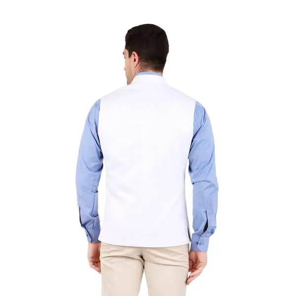 Gracyshade_Men’S_Nehru/Modi_Jacket_(Waistcoat)_Along-With_Inner_Pocket_-_Premium_Cotton_Fabric_With_Polyester_Lining,_Sleeveless_Regular_Fit_For_Festivals_And_Casuals_-_White_-_34