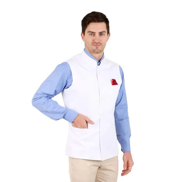Gracyshade_Men’S_Nehru/Modi_Jacket_(Waistcoat)_Along-With_Inner_Pocket_-_Premium_Cotton_Fabric_With_Polyester_Lining,_Sleeveless_Regular_Fit_For_Festivals_And_Casuals_-_White_-_34