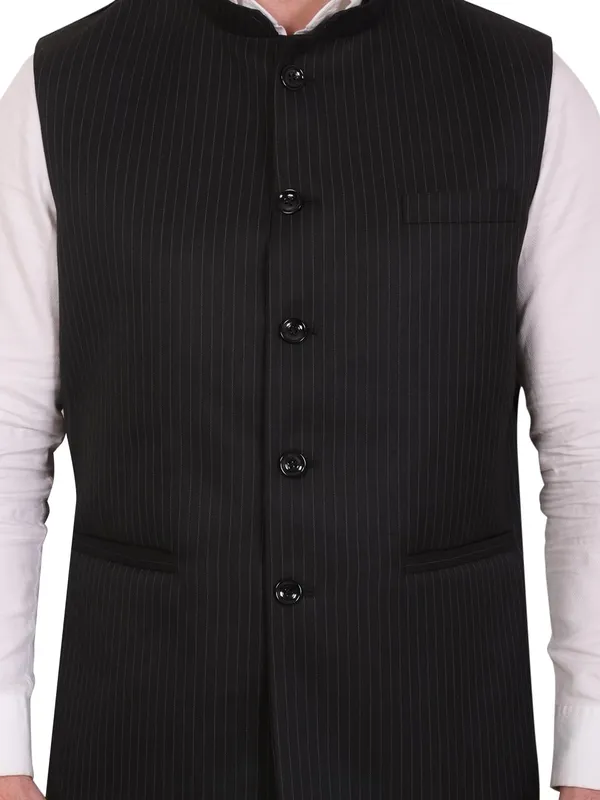 Gracyshade_Men’S_Formal_Pinstripe_Nehru_Jacket_|_Premium_Modi_Waistcoat_Bandhgala_Regular_Fit_With_Polyester_Lining_&_Inner_Pocket_For_Office,_Business,_Party_&_Wedding_(Black,_34)
