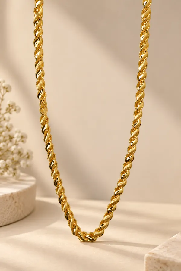 Premium_Gold_Plated__Braided_Chain_Necklace_For_Women