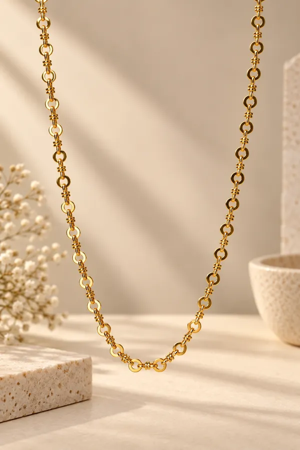 Premium_Gold_Plated__Link_Chain_Necklace_For_Unisex