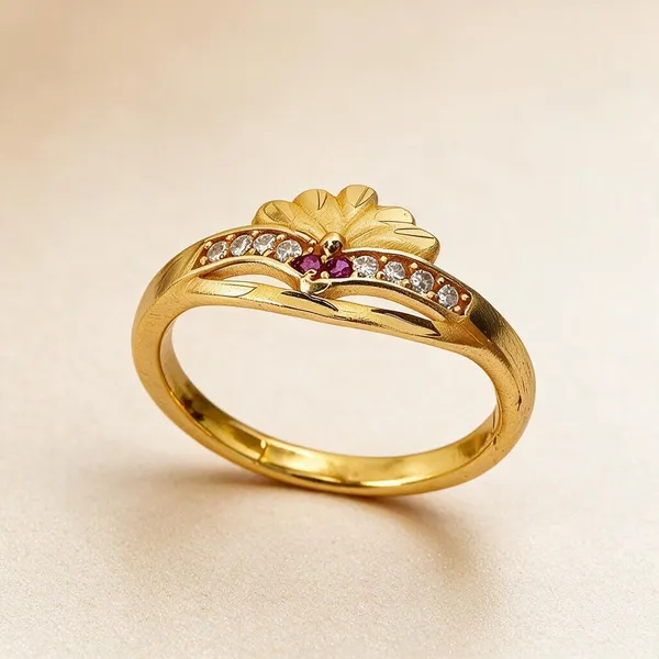 Premium_Gold_Plated__Floral_Design_Ring_For_Women