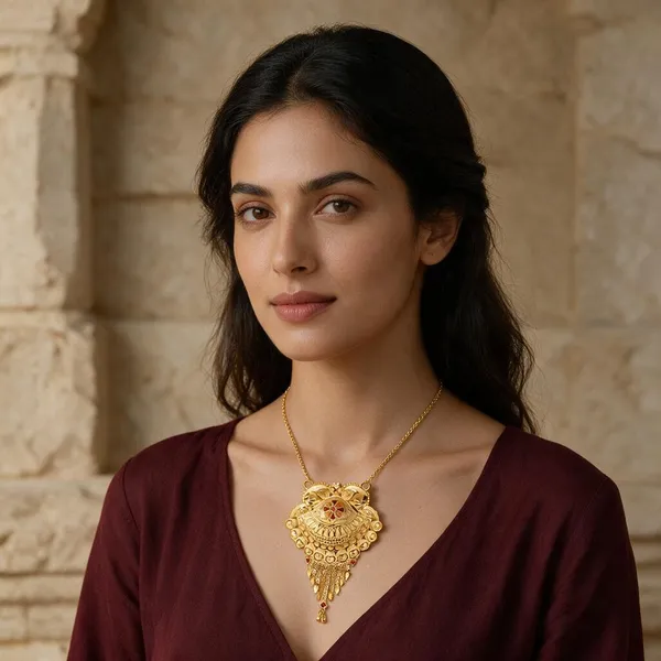 Premium_Gold_Plated__Traditional_Pendant_Necklace_For_Women