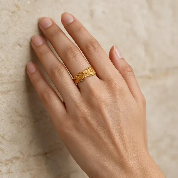 Premium_Gold_Plated__Floral_Engraved_Ring_For_Women