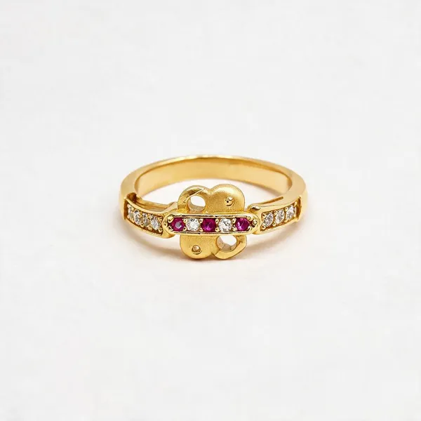 Premium_Gold_Plated__Pink_Stone_Embellished_Ring_For_Women