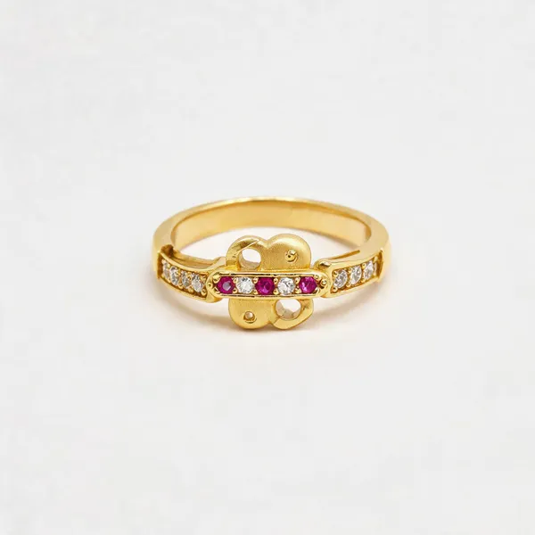 Premium_Gold_Plated__Pink_Stone_Embellished_Ring_For_Women