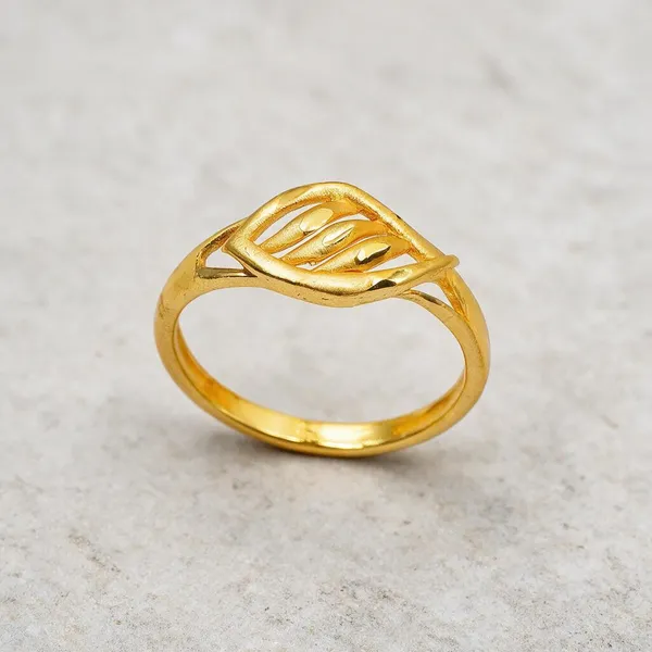 Premium_Gold_Plated__Leaf_Design_Ring_For_Women