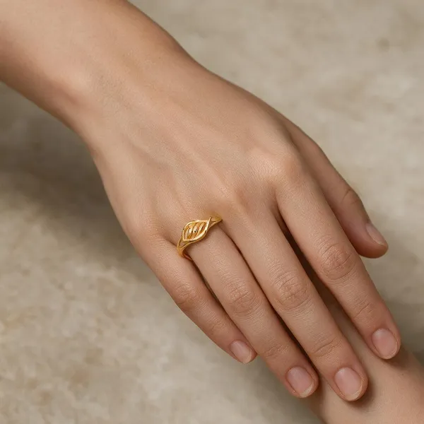 Premium_Gold_Plated__Leaf_Design_Ring_For_Women