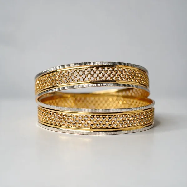 Gold_Silver_Brass_Dual-Tone_Textured_Bangle_Set_Of_2_For_Women