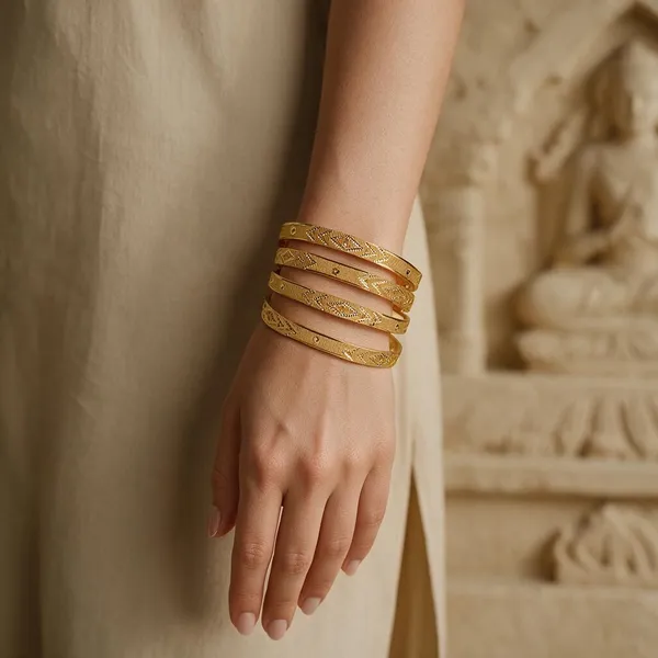 Premium_Gold_Plated__Geometric_Bangle_Set_Of_4_For_Women