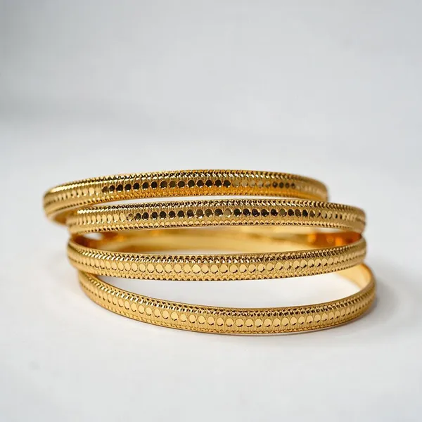Premium_Gold_Plated__Textured_Bangle_Set_Of_4_For_Women