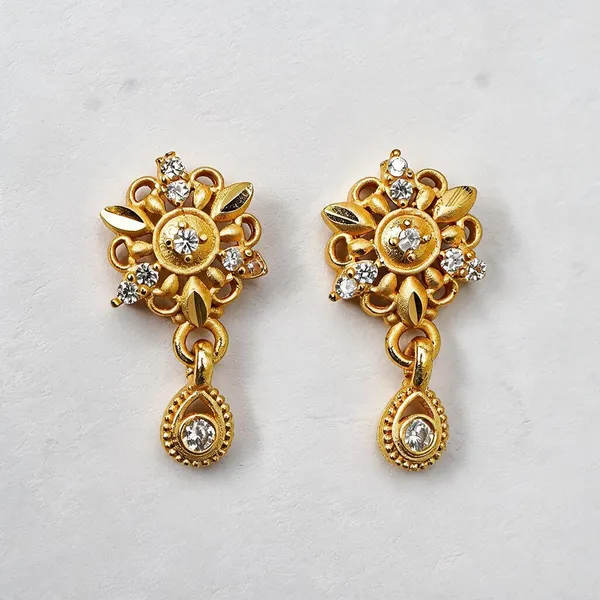 Premium_Gold_Plated__Floral_Crystal_Drop_Earrings_For_Women