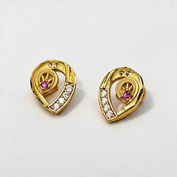 Premium_Gold_Plated__Teardrop_Stud_Earrings_For_Women