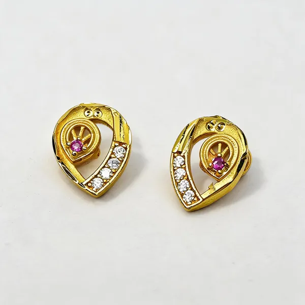 Premium_Gold_Plated__Teardrop_Stud_Earrings_For_Women