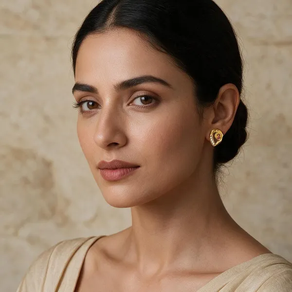 Premium_Gold_Plated__Teardrop_Stud_Earrings_For_Women