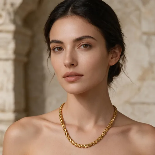 Premium_Gold_Plated__Braided_Chain_Necklace_For_Women