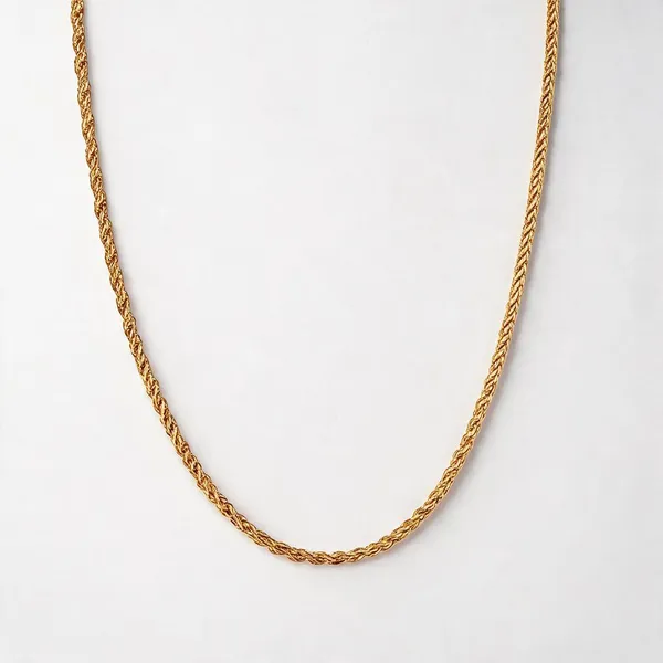 Premium_Gold_Plated__Textured_Chain_Necklace_For_Women