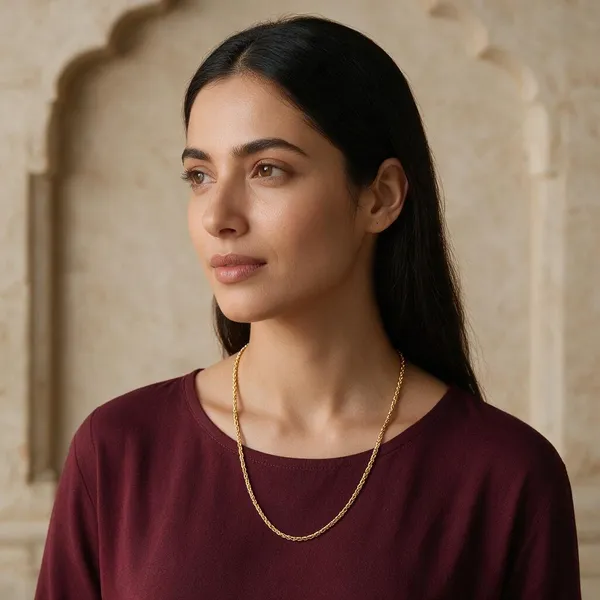 Premium_Gold_Plated__Textured_Chain_Necklace_For_Women