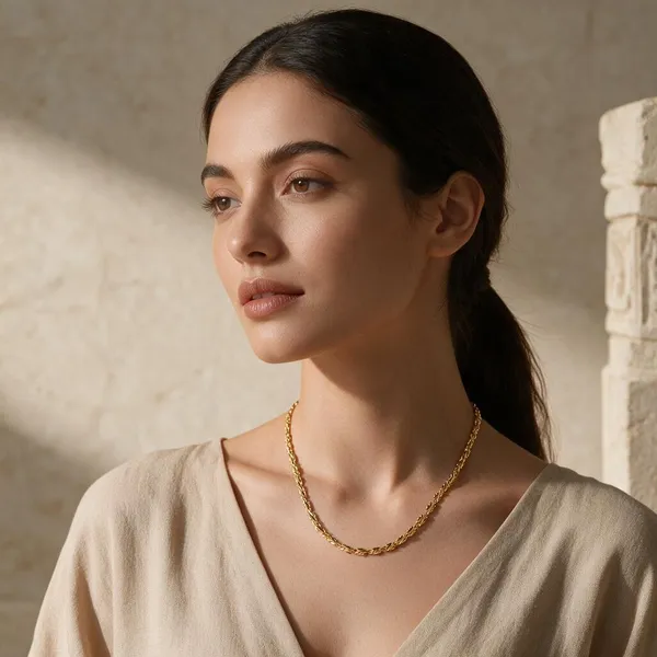 Premium_Gold_Plated__Linked_Chain_Necklace_For_Women
