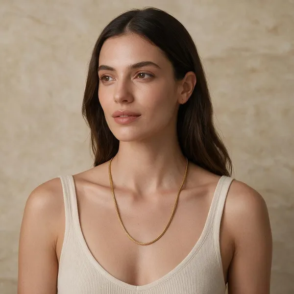 Premium_Gold_Plated__Woven_Chain_Necklace_For_Women