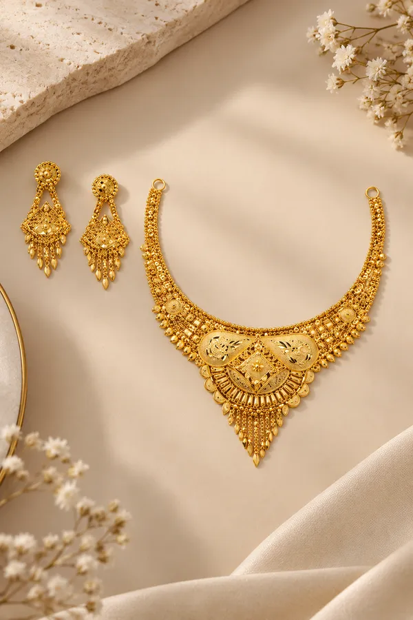 Premium_Gold_Plated__Necklace_And_Earring_Set_For_Women