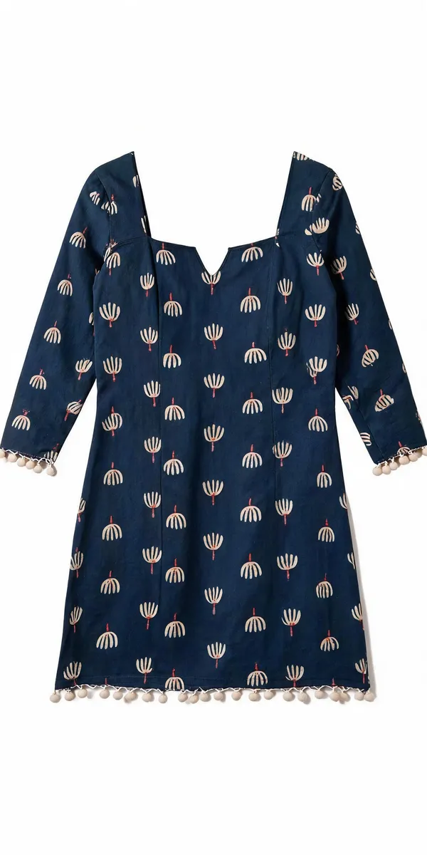 Teal_Cotton_Straight_Printed_Kurta_For_Women