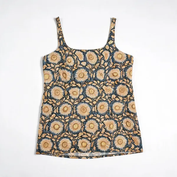 Red_Cotton_Sleeveless_Printed_Short_Kurti_For_Women