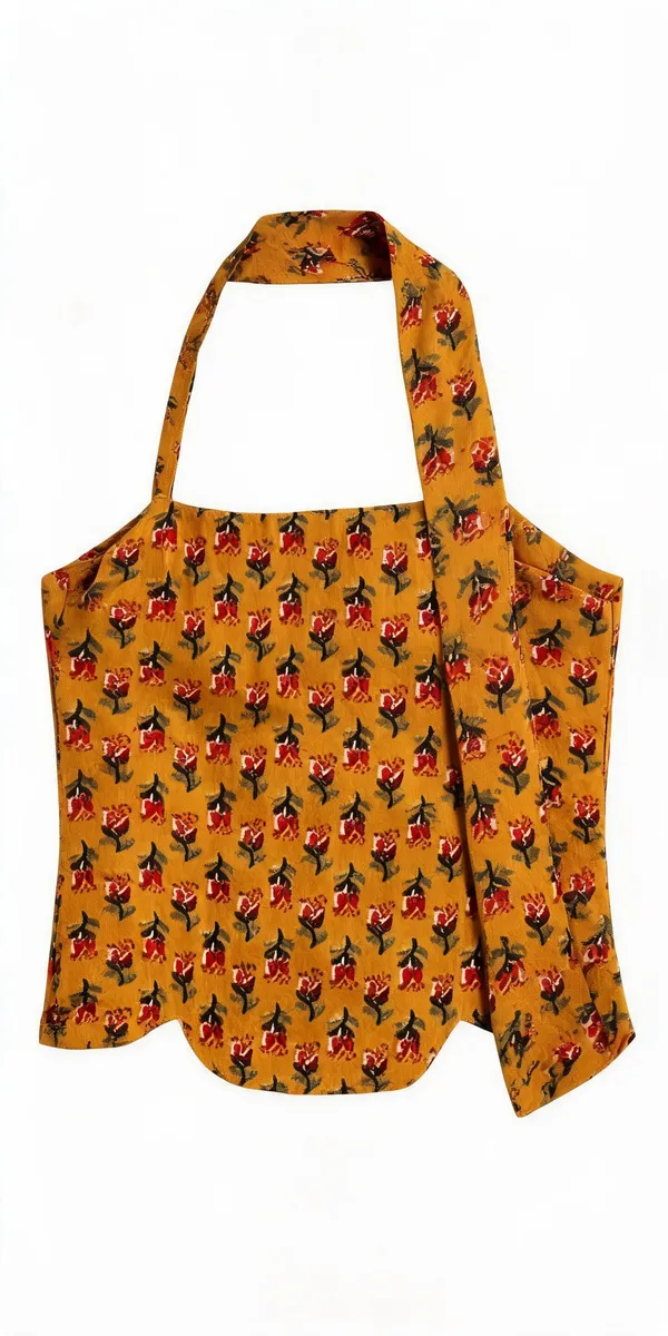 Mustard_Cotton_Sleeveless_Floral_Print_Top_For_Women